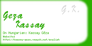 geza kassay business card